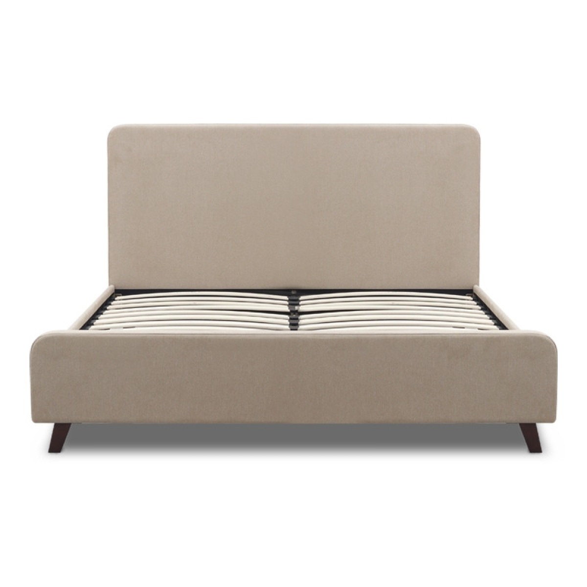 Κρεβάτι Ovelia Megapap υφασμάτινο χρώμα μπεζ 140x190εκ.