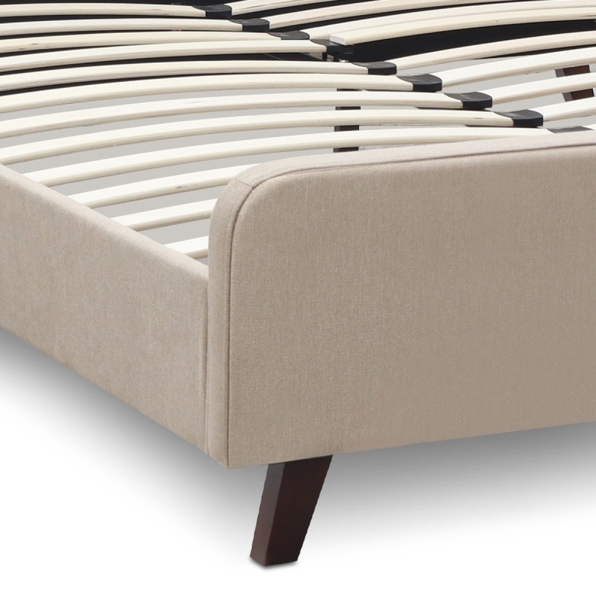 Κρεβάτι Ovelia Megapap υφασμάτινο χρώμα μπεζ 140x190εκ.