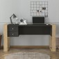 Γραφείο εργασίας Fernando Megapap χρώμα ανθρακί - sapphire oak 158,4x60x72,2εκ.