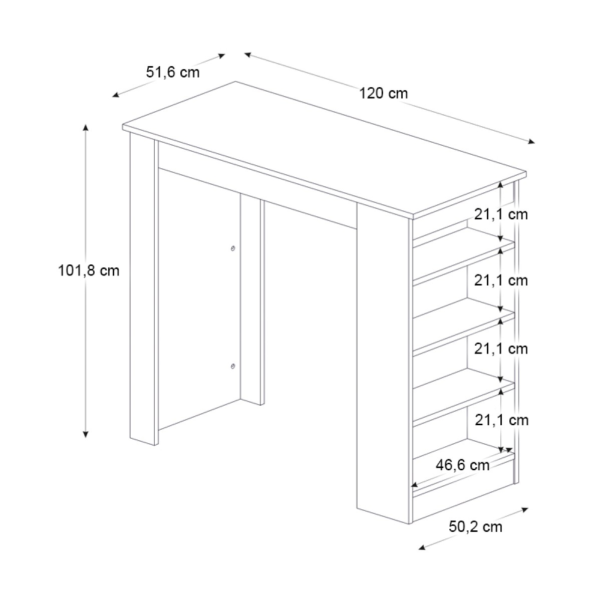 Τραπέζι μπαρ Monaco Megapap χρώμα καρυδί - μαύρο εφέ μαρμάρου 120x51,6x101,8εκ. Τραπέζι μπαρ Monaco Megapap χρώμα καρυδί - μαύρο εφέ μαρμάρου 120x51,6x101,8εκ.