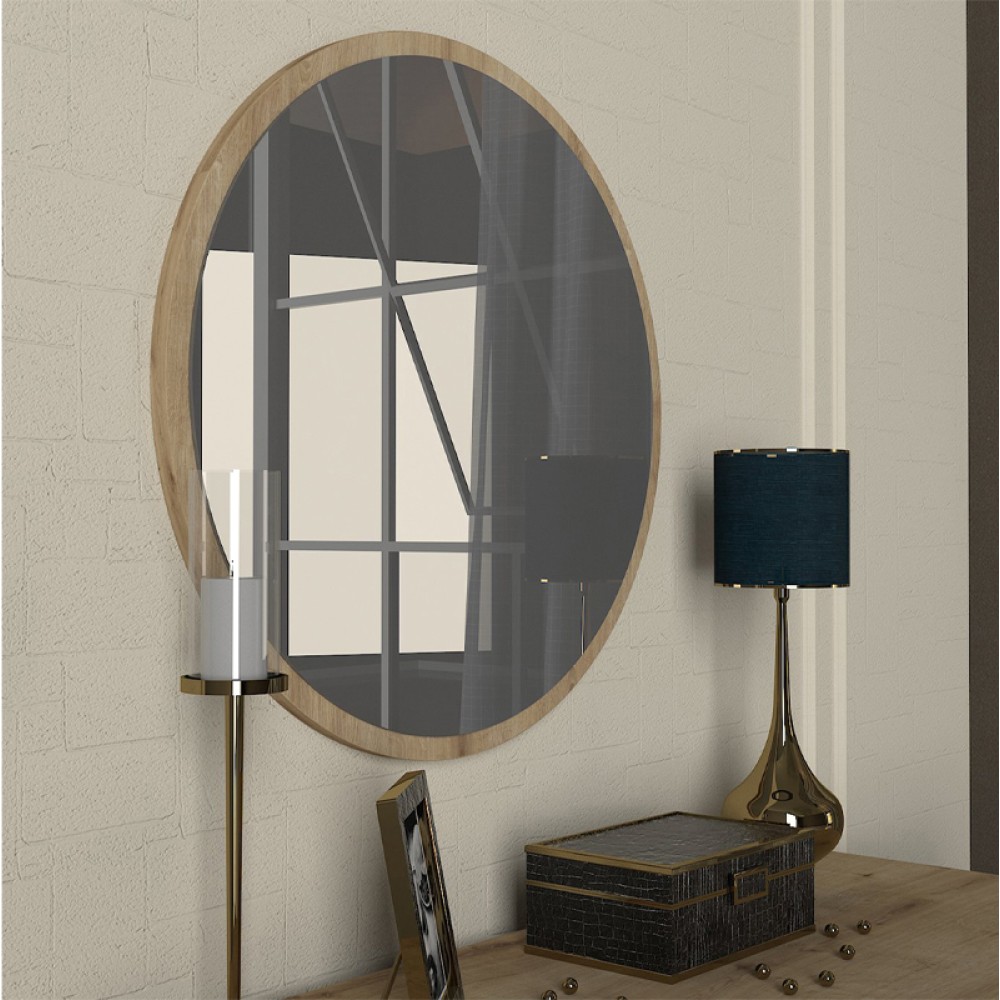 Καθρέπτης τοίχου Glob Μegapap χρώμα sapphire oak 59x2x59εκ.