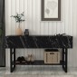 Κονσόλα Aron Megapap χρώμα μαύρο εφέ μαρμάρου 138,8x41x75,7εκ.
