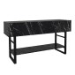 Κονσόλα Aron Megapap χρώμα μαύρο εφέ μαρμάρου 138,8x41x75,7εκ.