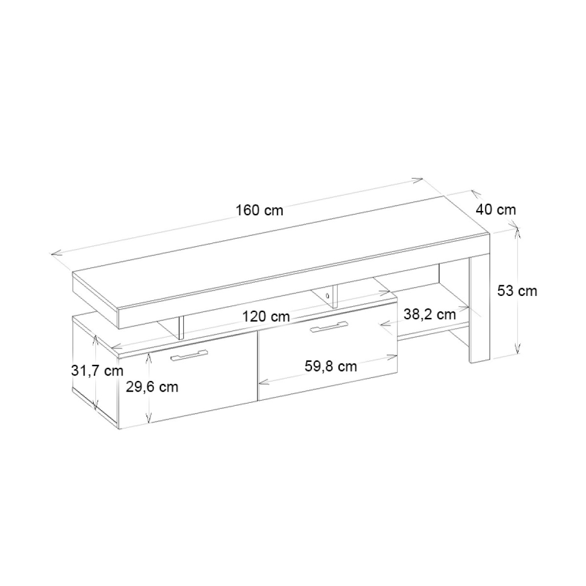 Έπιπλο τηλεόρασης Acnes Megapap χρώμα λευκό εφέ μαρμάρου - sapphire oak 160x40x53εκ. Έπιπλο τηλεόρασης Acnes Megapap χρώμα λευκό εφέ μαρμάρου - sapphire oak 160x40x53εκ.