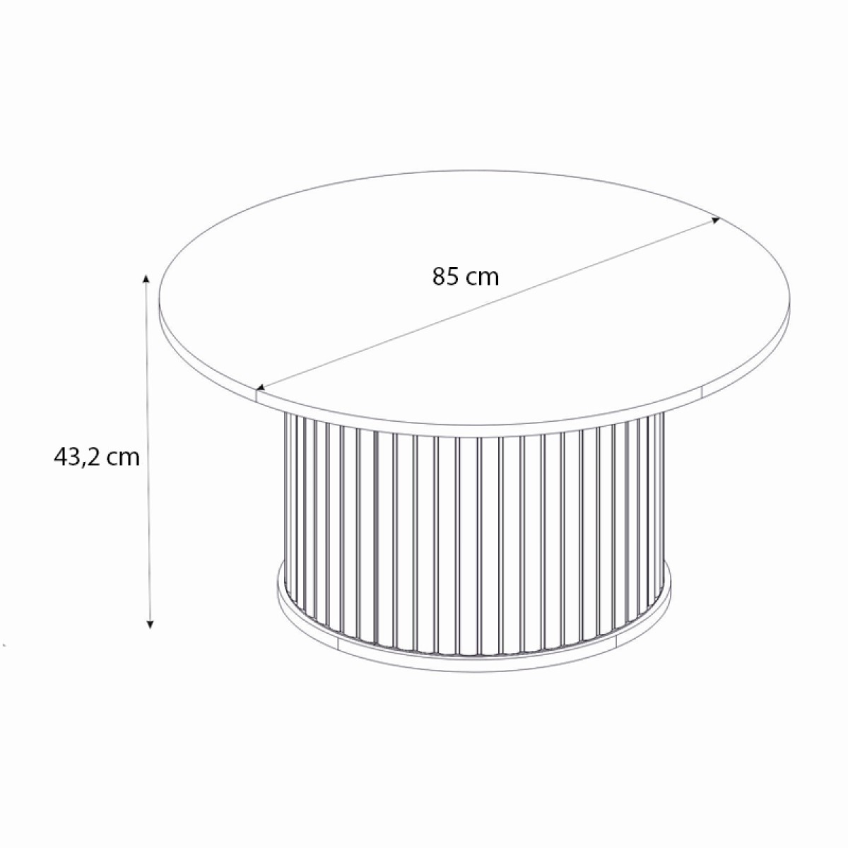 Τραπεζάκι σαλονιού Bohema Megapap χρώμα μαύρο - sepet oak Ø85x43,2εκ.