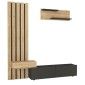 Σύνθεση τηλεόρασης Rosaline Megapap χρώμα ανθρακί - sepet oak 183x31,3x196,9εκ.