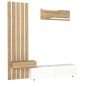 Σύνθεση τηλεόρασης Rosaline Megapap χρώμα λευκό - sepet oak 183x31,3x196,9εκ.