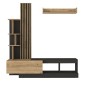 Σύνθεση τηλεόρασης Vermont Megapap χρώμα ανθρακί - sepet oak 180x40x193,8εκ.