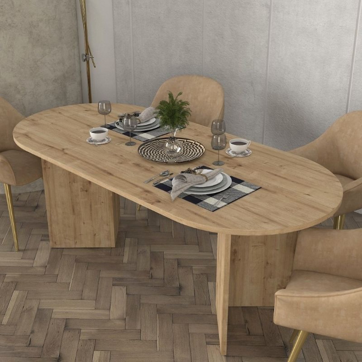 Τραπέζι Cortado Megapap χρώμα sapphire oak 200x90x74εκ.