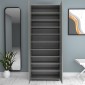 Ντουλάπα ρούχων - παπουτσοθήκη Eric Megapap δίφυλλη χρώμα γκρι σκυροδέματος 76x36x187εκ.