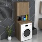 Έπιπλο πλυντηρίου Cozen Megapap χρώμα καρυδί 65x60x178εκ.