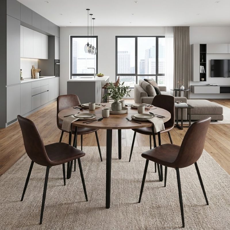 Τραπέζι Zeno Megapap χρώμα ακακίας Ø110x73,5εκ.