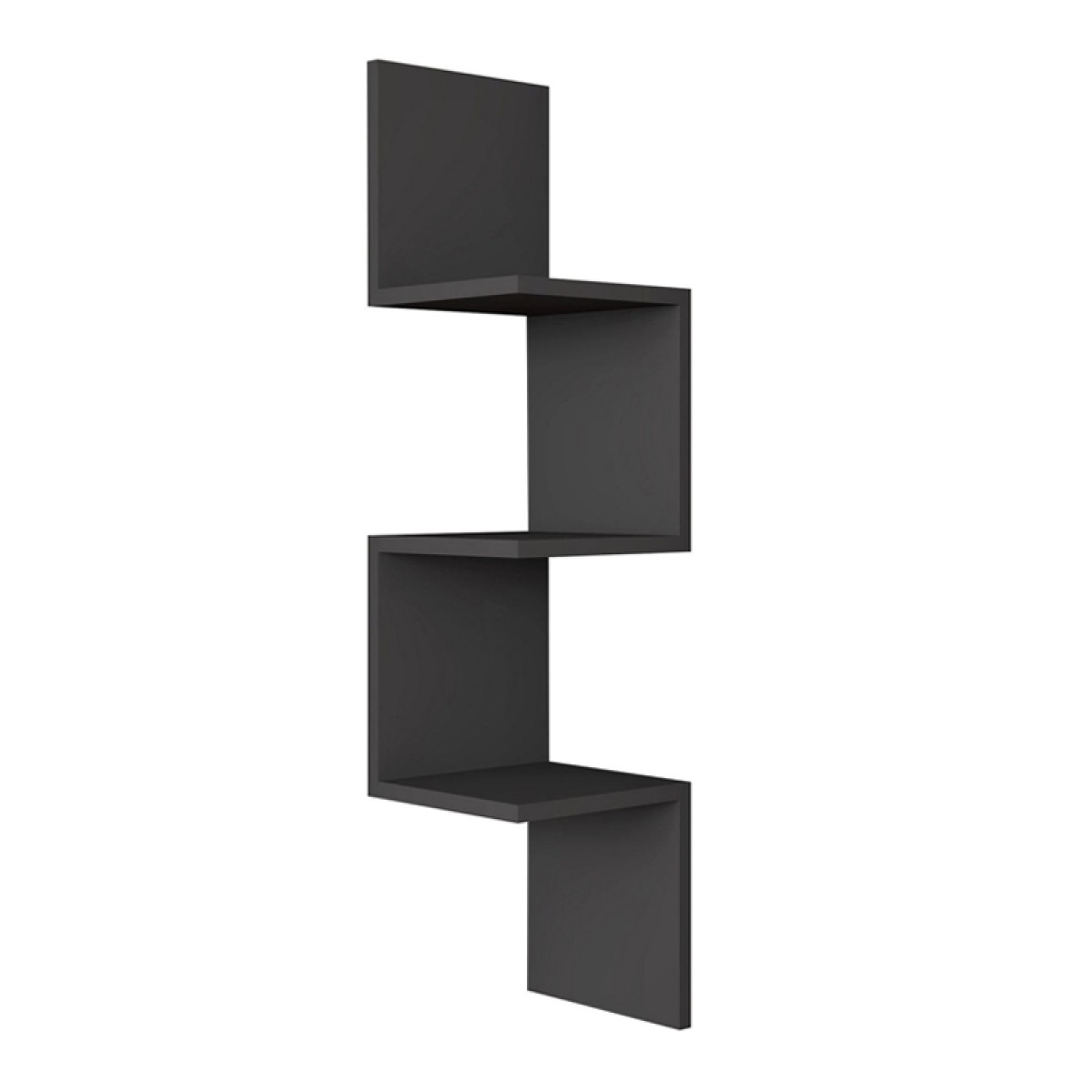 Ραφιέρα τοίχου Zikzak Megapap χρώμα ανθρακί 25x25x105,4εκ.