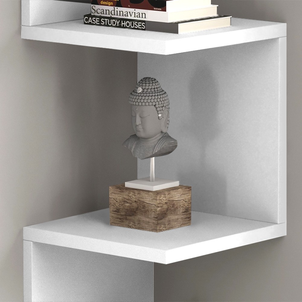 Ραφιέρα τοίχου Zikzak Megapap χρώμα λευκό 25x25x105,4εκ.