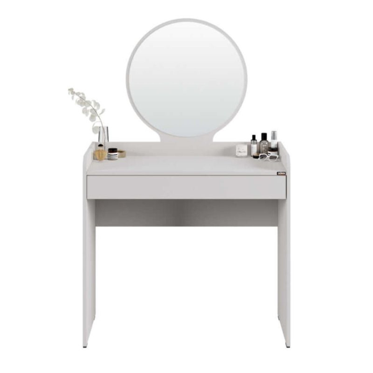 Τουαλέτα με καθρέπτη Curve Megapap χρώμα λευκό 90x47x142εκ.