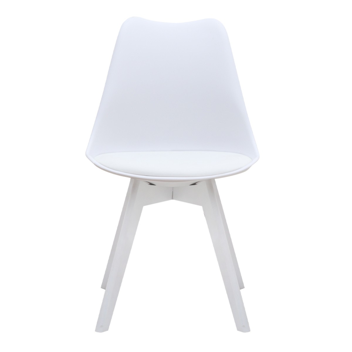 Καρέκλα τραπεζαρίας Viva Megapap PP - PU λευκό - ξύλινο λευκό πόδι 48,5x54x80εκ.