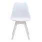 Καρέκλα τραπεζαρίας Viva Megapap PP - PU λευκό - ξύλινο λευκό πόδι 48,5x54x80εκ.