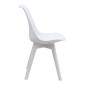 Καρέκλα τραπεζαρίας Viva Megapap PP - PU λευκό - ξύλινο λευκό πόδι 48,5x54x80εκ.