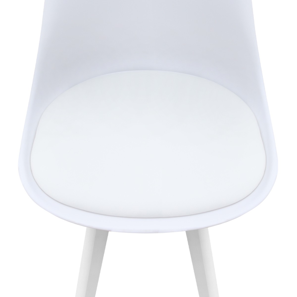 Καρέκλα τραπεζαρίας Viva Megapap PP - PU λευκό - ξύλινο λευκό πόδι 48,5x54x80εκ.