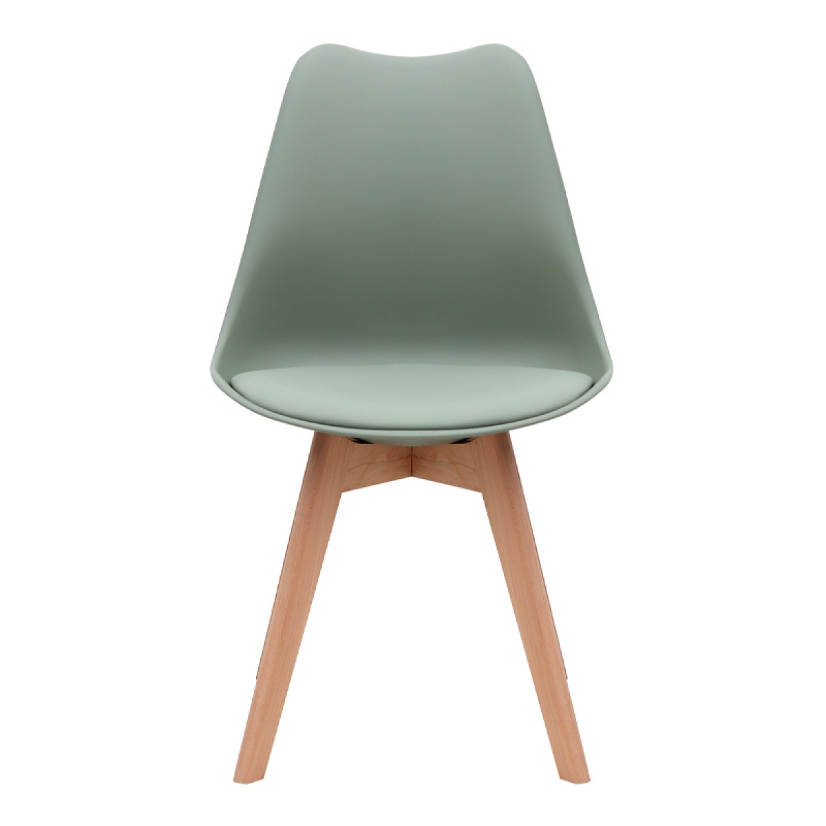 Καρέκλα τραπεζαρίας Viva Megapap PP - PU φυστικί - ξύλινο φυσικό πόδι 48,5x54x80εκ.