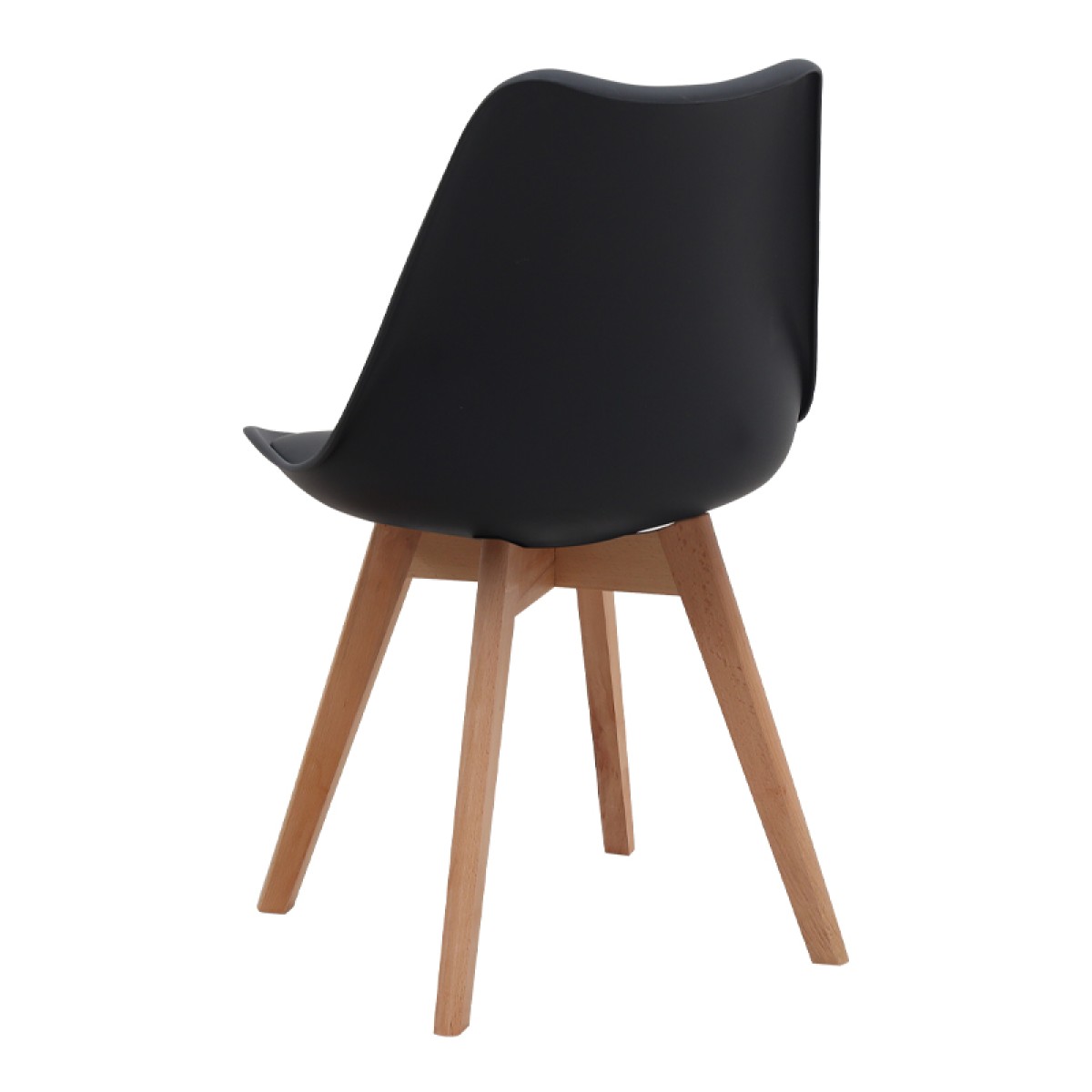 Καρέκλα τραπεζαρίας Viva Megapap PP - PU μαύρο - ξύλινο φυσικό πόδι 48,5x54x80εκ.