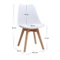 Καρέκλα τραπεζαρίας Viva Megapap PP - PU λευκό - ξύλινο φυσικό πόδι 48,5x54x80εκ.