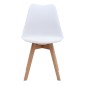 Καρέκλα τραπεζαρίας Viva Megapap PP - PU λευκό - ξύλινο φυσικό πόδι 48,5x54x80εκ.