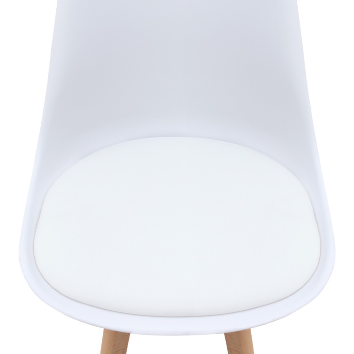 Καρέκλα τραπεζαρίας Viva Megapap PP - PU λευκό - ξύλινο φυσικό πόδι 48,5x54x80εκ.