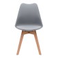 Καρέκλα τραπεζαρίας Viva Megapap PP - PU γκρι - ξύλινο φυσικό πόδι 48,5x54x80εκ.
