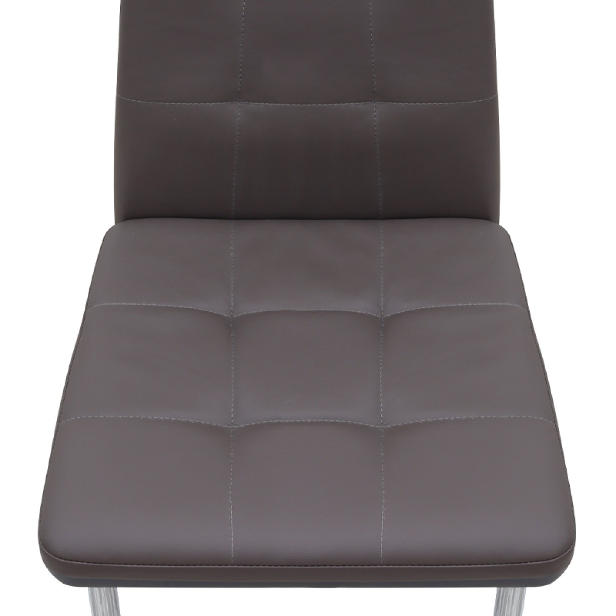 Καρέκλα τραπεζαρίας Rosa Megapap καφέ PU - μεταλλικό πόδι χρωμίου 41x48x98εκ.