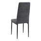 Καρέκλα τραπεζαρίας Rosa Megapap γκρι ύφασμα - μεταλλικό μαύρο πόδι 41x51x96εκ.