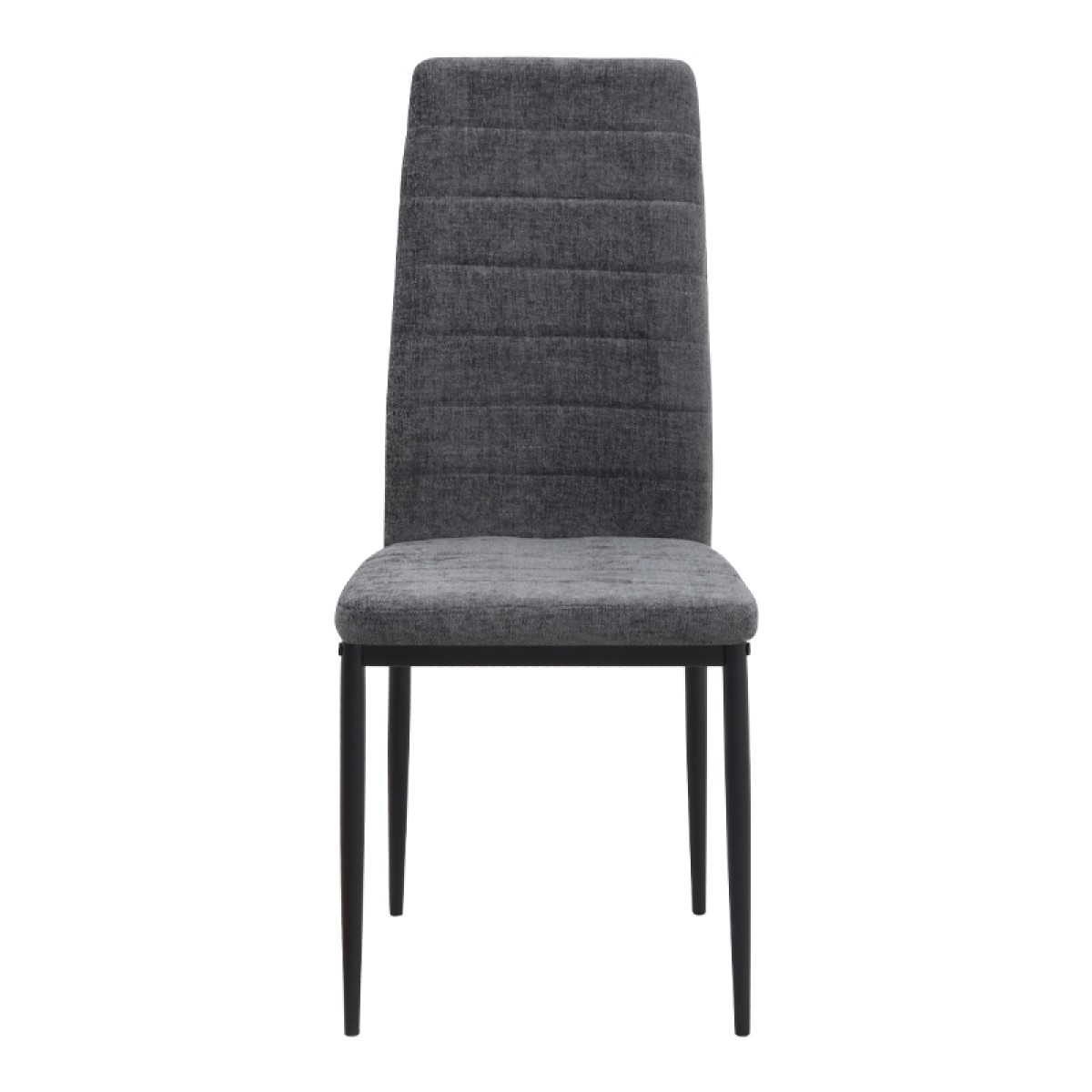 Καρέκλα τραπεζαρίας Rosa Megapap γκρι ύφασμα - μεταλλικό μαύρο πόδι 41x51x96εκ.