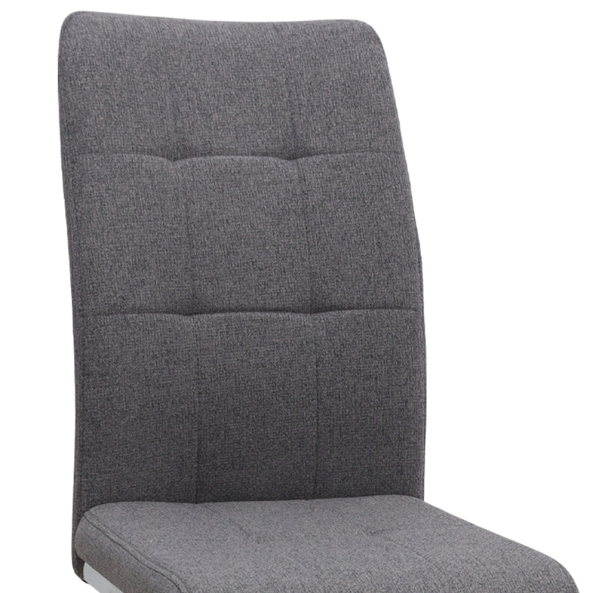 Καρέκλα τραπεζαρίας Laura Megapap γκρι ύφασμα - μεταλλική βάση χρωμίου 42x58x98εκ.