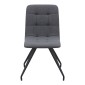 Καρέκλα τραπεζαρίας Bianca Megapap γκρι ύφασμα - μεταλλικό μαύρο πόδι 43x56x84εκ.