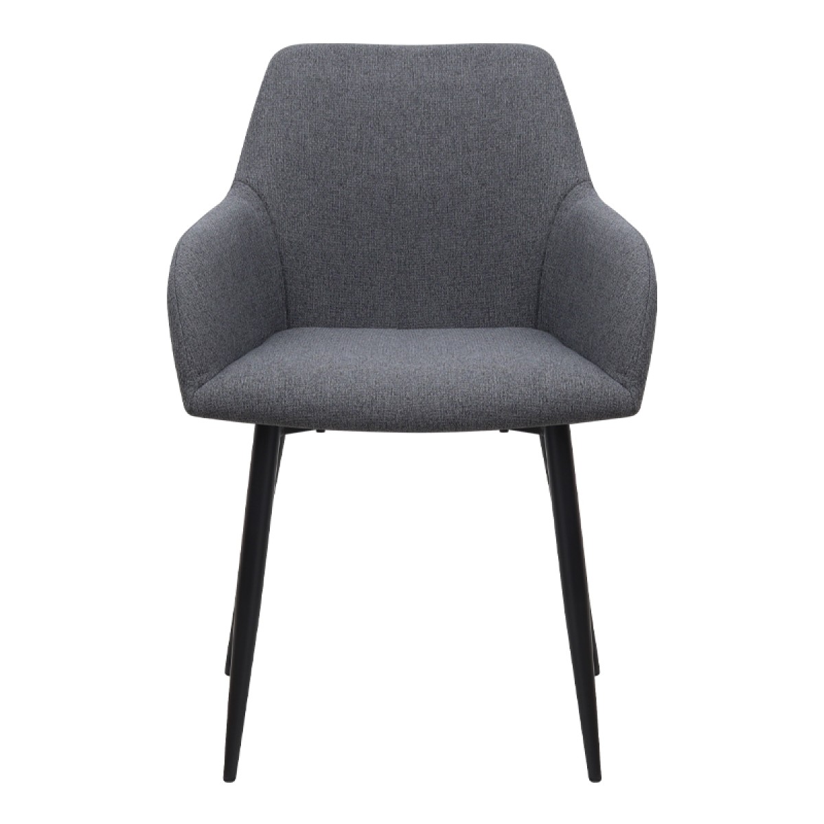 Πολυθρόνα τραπεζαρίας Monica Megapap γκρι ύφασμα - μεταλλικό μαύρο πόδι 54x57x84εκ.