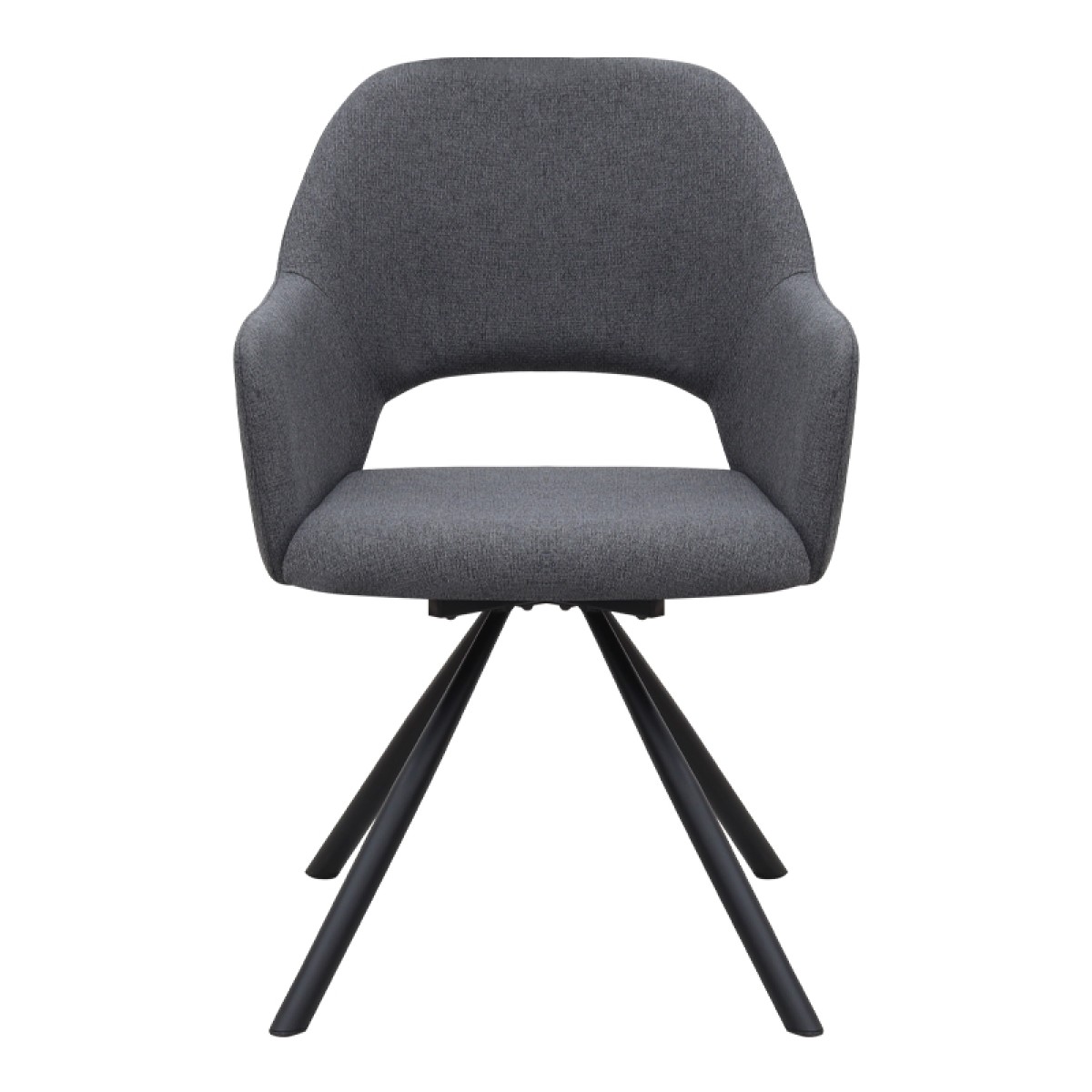 Πολυθρόνα τραπεζαρίας Gabriel Megapap γκρι ύφασμα - μεταλλικό μαύρο πόδι 58x60x85εκ.