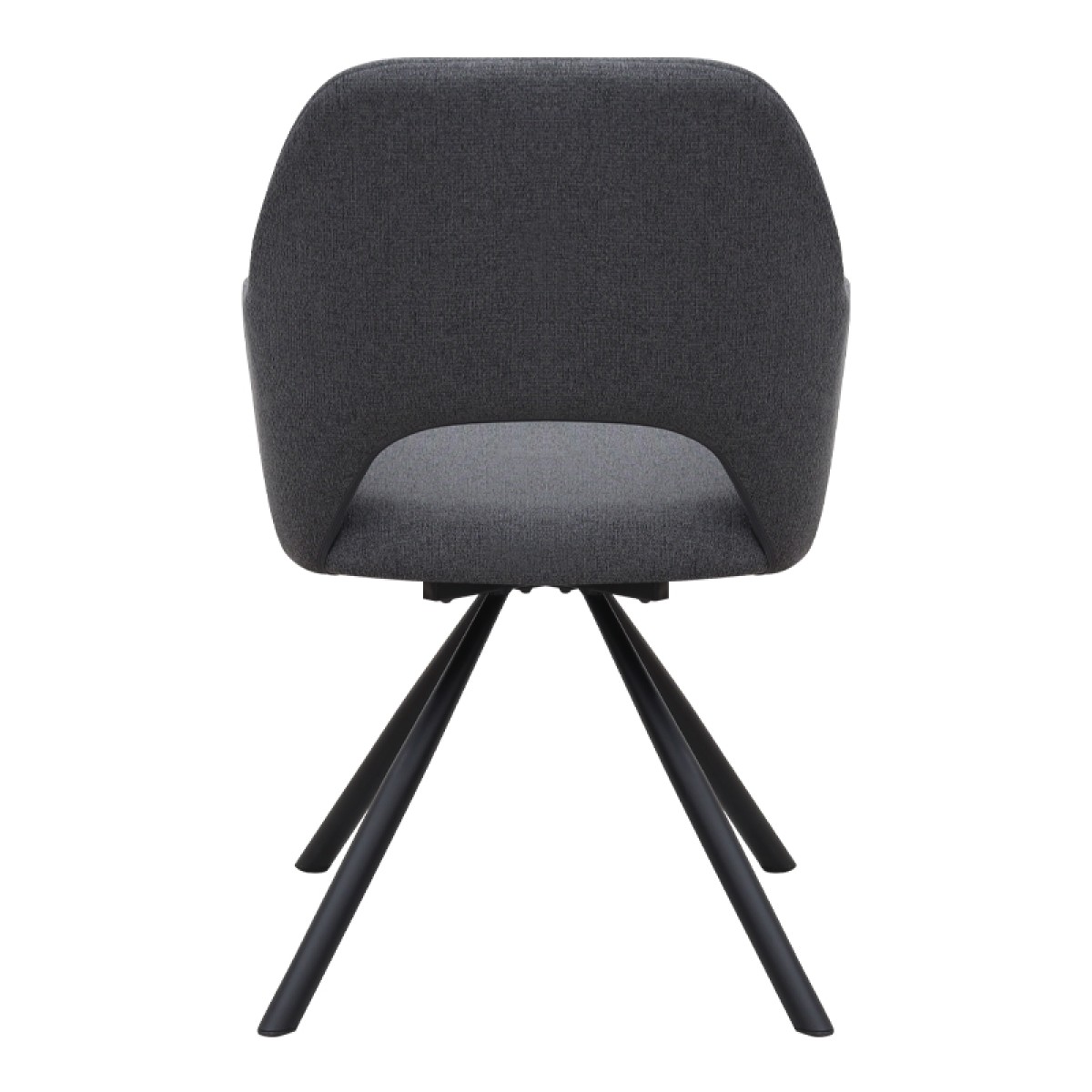 Πολυθρόνα τραπεζαρίας Gabriel Megapap γκρι ύφασμα - μεταλλικό μαύρο πόδι 58x60x85εκ.