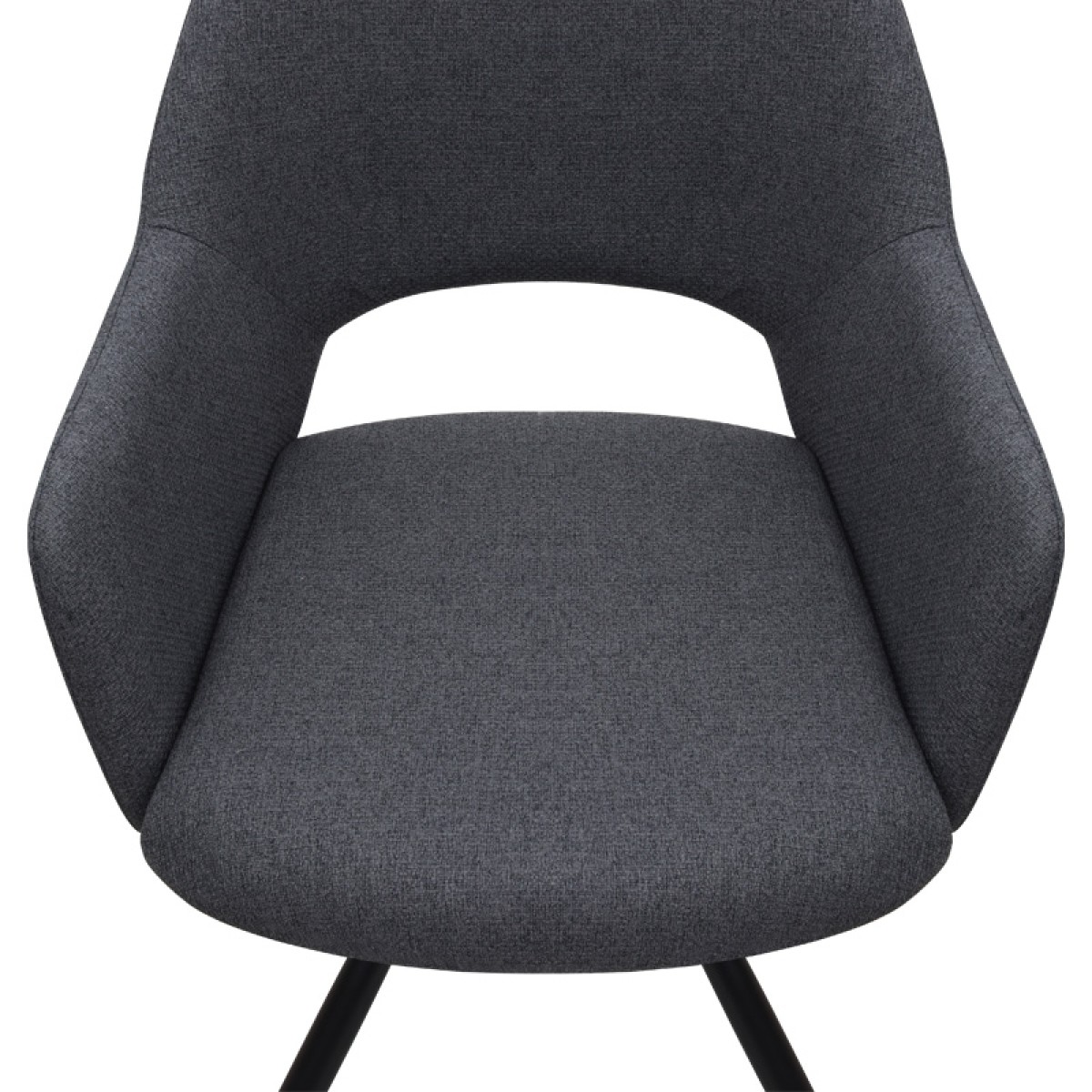 Πολυθρόνα τραπεζαρίας Gabriel Megapap γκρι ύφασμα - μεταλλικό μαύρο πόδι 58x60x85εκ.