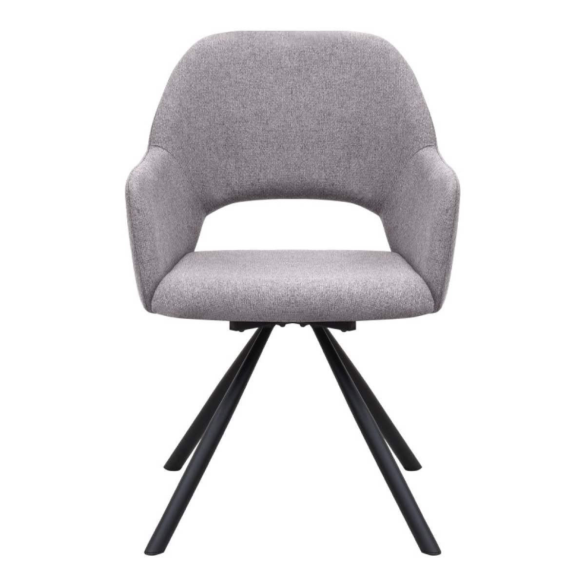 Πολυθρόνα τραπεζαρίας Gabriel Megapap μπεζ ύφασμα - μεταλλικό μαύρο πόδι 58x60x85εκ.