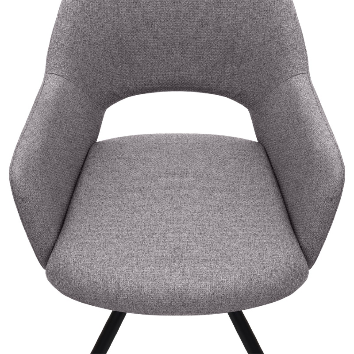 Πολυθρόνα τραπεζαρίας Gabriel Megapap μπεζ ύφασμα - μεταλλικό μαύρο πόδι 58x60x85εκ.