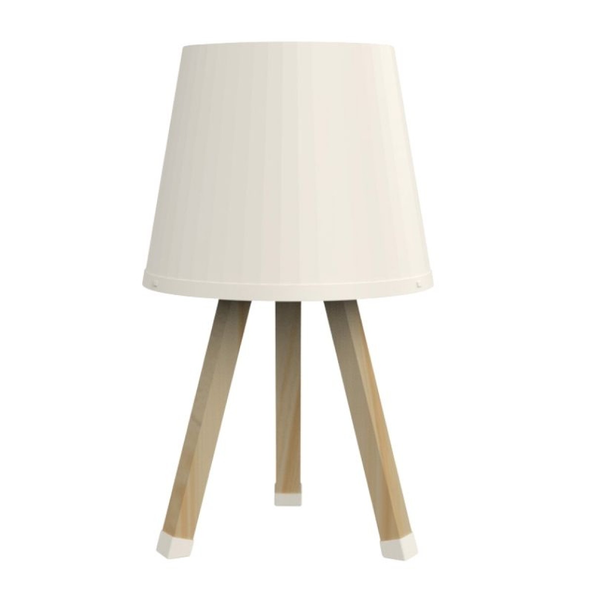 Φωτιστικό επιτραπέζιο ξύλινο - πλαστικό χρώμα μπεζ Ø18x34εκ.