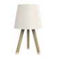 Φωτιστικό επιτραπέζιο ξύλινο - πλαστικό χρώμα μπεζ Ø18x34εκ.