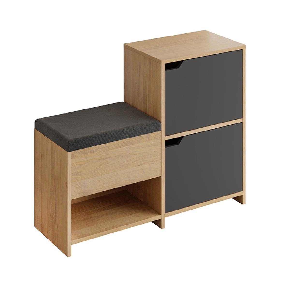 Παπουτσοθήκη Haven Megapap χρώμα sapphire oak - ανθρακί 101x35x80,4εκ.