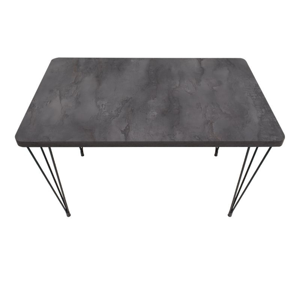 Σετ τραπεζαρία 5τμχ Roger - Chiara Megapap Mdf - ύφασμα χρώμα σκούρο γκρι σκυροδέματος - γκρι 120x70x75εκ.