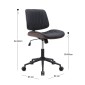 Καρέκλα γραφείου Corina Megapap από τεχνόδερμα χρώμα μαύρο 60x65x82/92εκ.