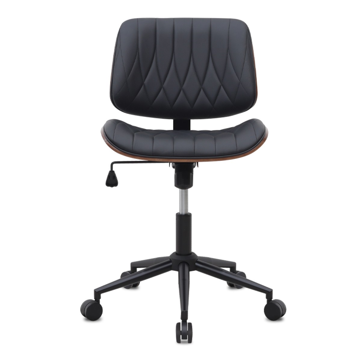 Καρέκλα γραφείου Corina Megapap από τεχνόδερμα χρώμα μαύρο 60x65x82/92εκ.