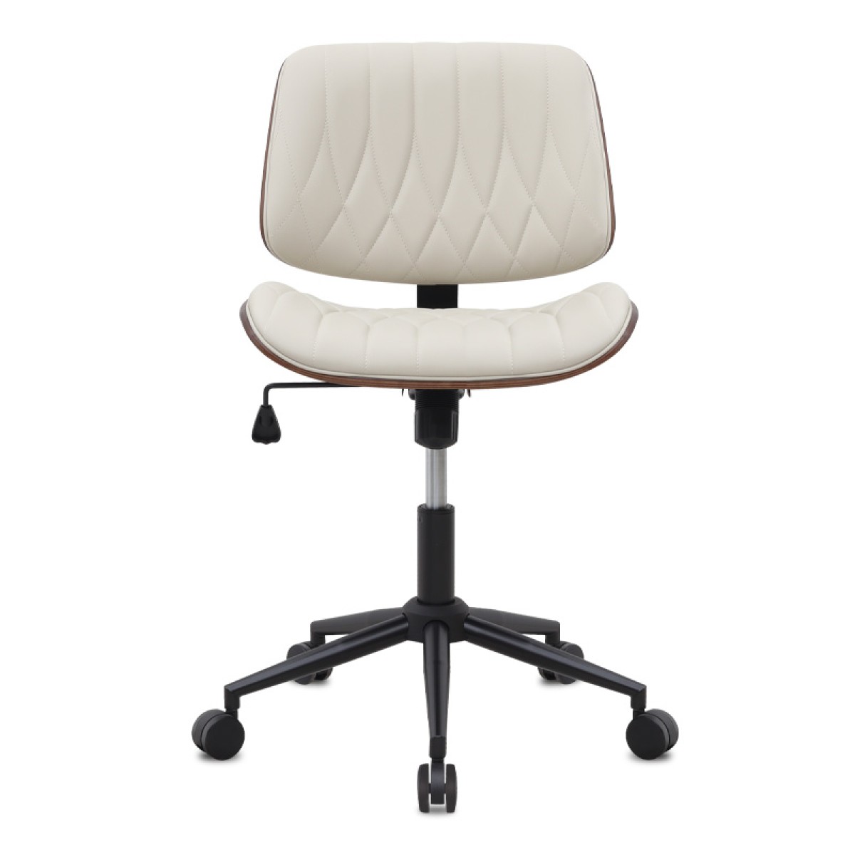 Καρέκλα γραφείου Corina Megapap από τεχνόδερμα χρώμα ανοιχτό μπεζ 60x65x82/92εκ.