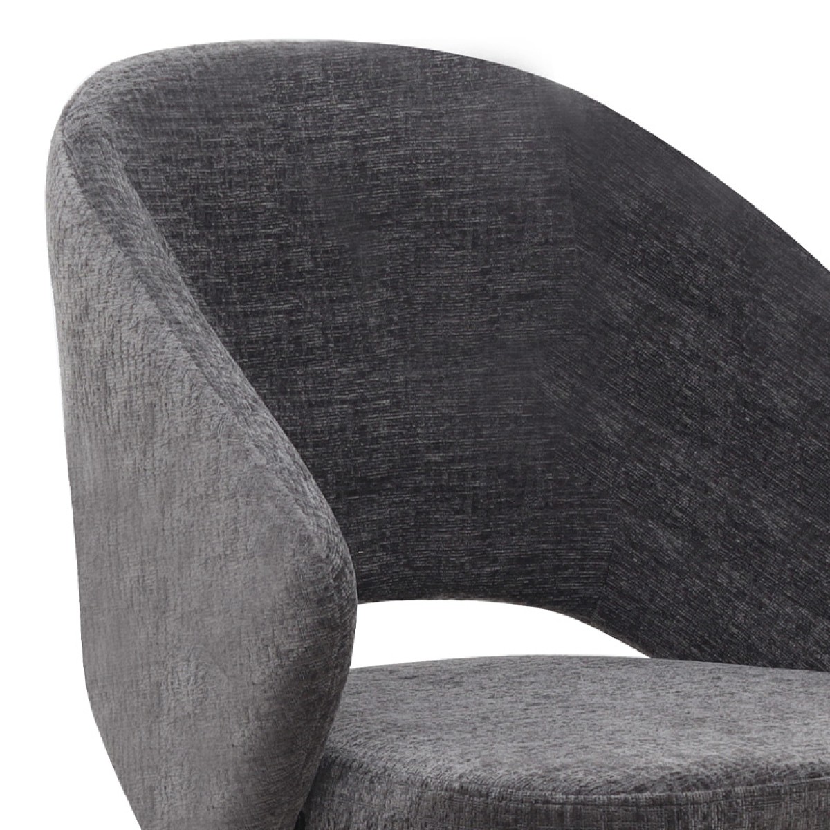 Πολυθρόνα τραπεζαρίας Milano Megapap περιστρεφόμενη χρώμα ανθρακί ύφασμα - μεταλλικό μαύρο πόδι 64x64x83εκ.