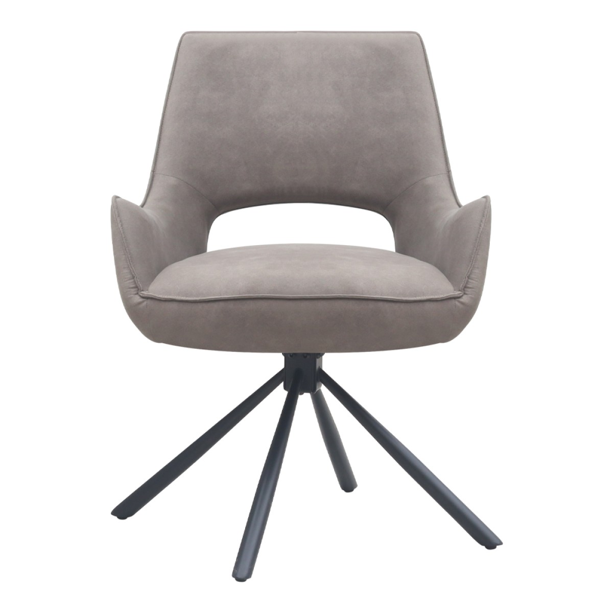 Πολυθρόνα τραπεζαρίας Alessia Megapap περιστρεφόμενη elephant grey ύφασμα - μεταλλικό μαύρο πόδι 58x66x85εκ.