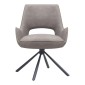 Πολυθρόνα τραπεζαρίας Alessia Megapap περιστρεφόμενη elephant grey ύφασμα - μεταλλικό μαύρο πόδι 58x66x85εκ.